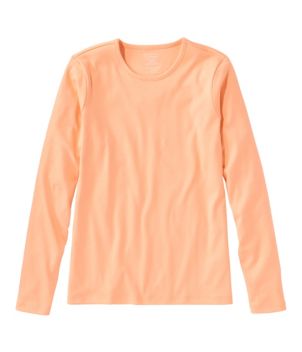 Women's Pima Cotton Tee, Long-Sleeve Crewneck