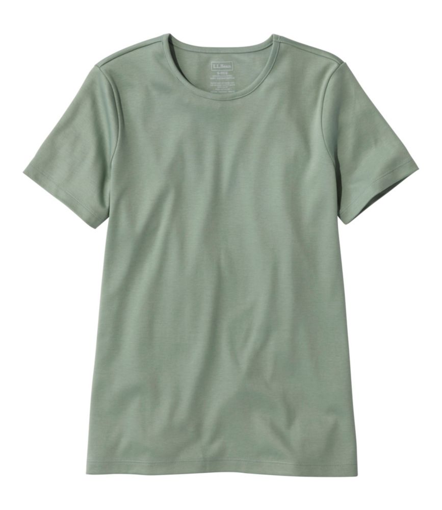 Women's Pima Cotton Tee, Short-Sleeve Crewneck, Faded Sage, small image number 1