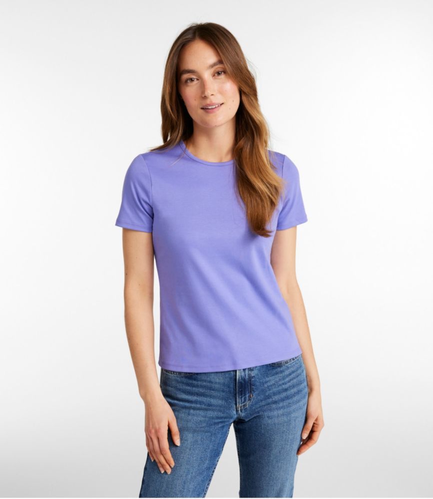 Women's Pima Cotton Tee, Short-Sleeve Crewneck