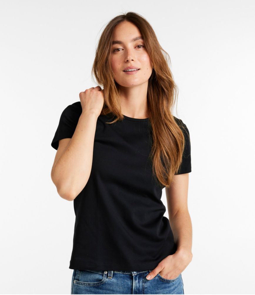 Women's Pima Cotton Tee, Short-Sleeve Crewneck