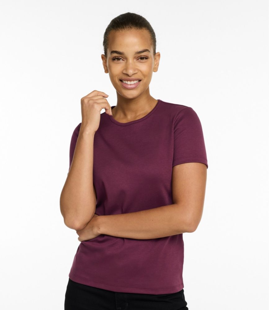 Women's Pima Cotton Tee, Short-Sleeve Crewneck