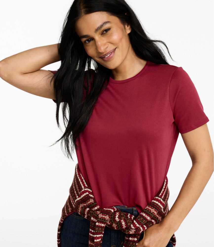 Women's Pima Cotton Tee, Short-Sleeve Crewneck