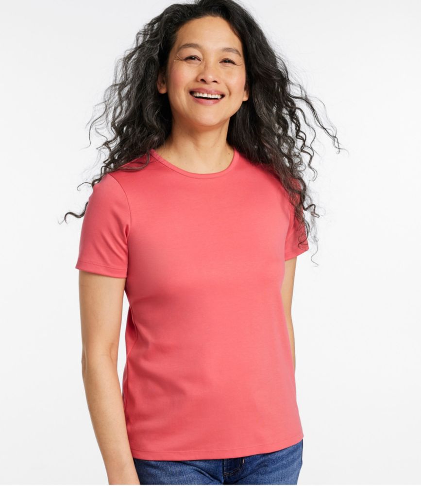 Women's Pima Cotton Tee, Short-Sleeve Crewneck