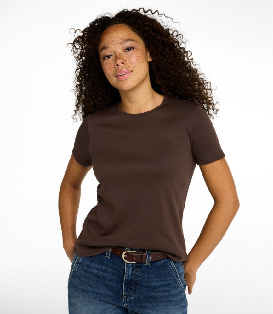 Women's Pima Cotton Tee, Short-Sleeve Crewneck