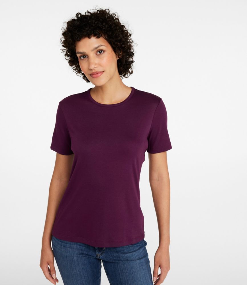 Women's Pima Cotton Tee, Short-Sleeve Crewneck