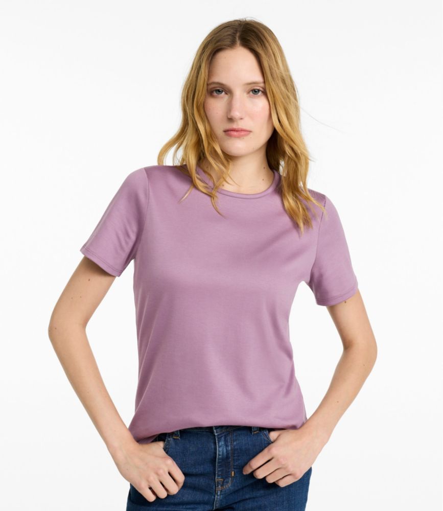Women's Pima Cotton Tee, Short-Sleeve Crewneck