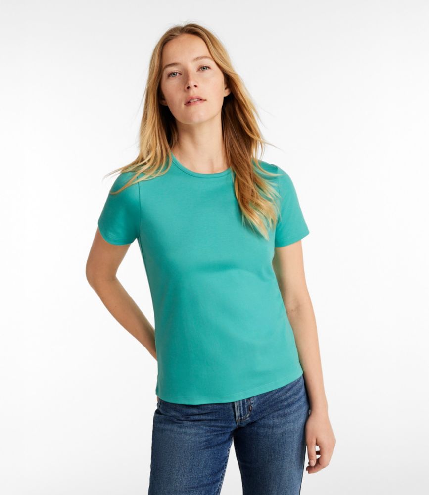 Women's Pima Cotton Tee, Short-Sleeve Crewneck