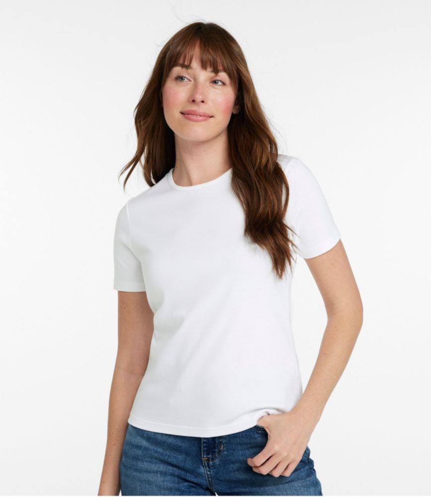 Women's Pima Cotton Tee, Short-Sleeve Crewneck