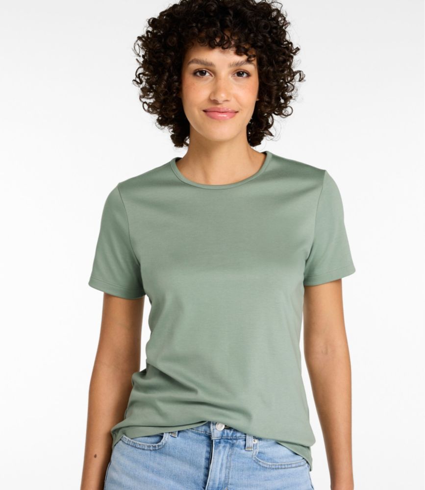 Women's Pima Cotton Tee, Short-Sleeve Crewneck