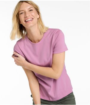 Women's Pima Cotton Tee, Short-Sleeve Crewneck