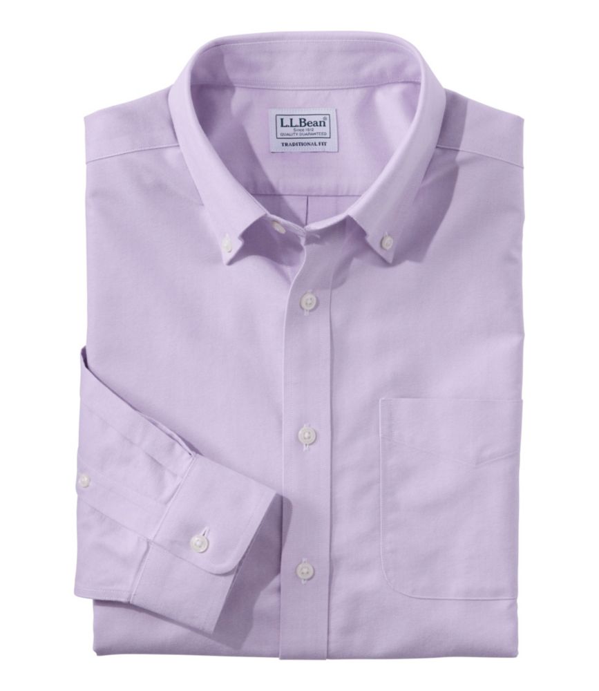 Men's Wrinkle-Free Classic Oxford Cloth Shirt, Traditional Fit, Dusty Violet, small image number 1