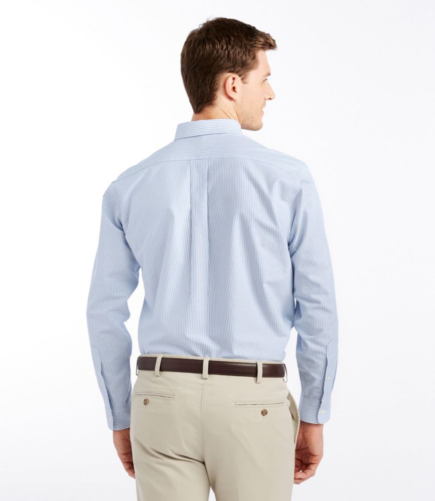 Men's Wrinkle-Free Classic Oxford Cloth Shirt, Traditional Fit University Stripe, French Blue, small image number 3