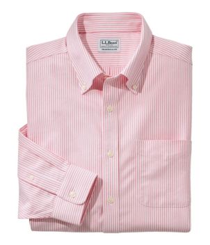 Men's Wrinkle-Free Classic Oxford Cloth Shirt, Traditional Fit University Stripe