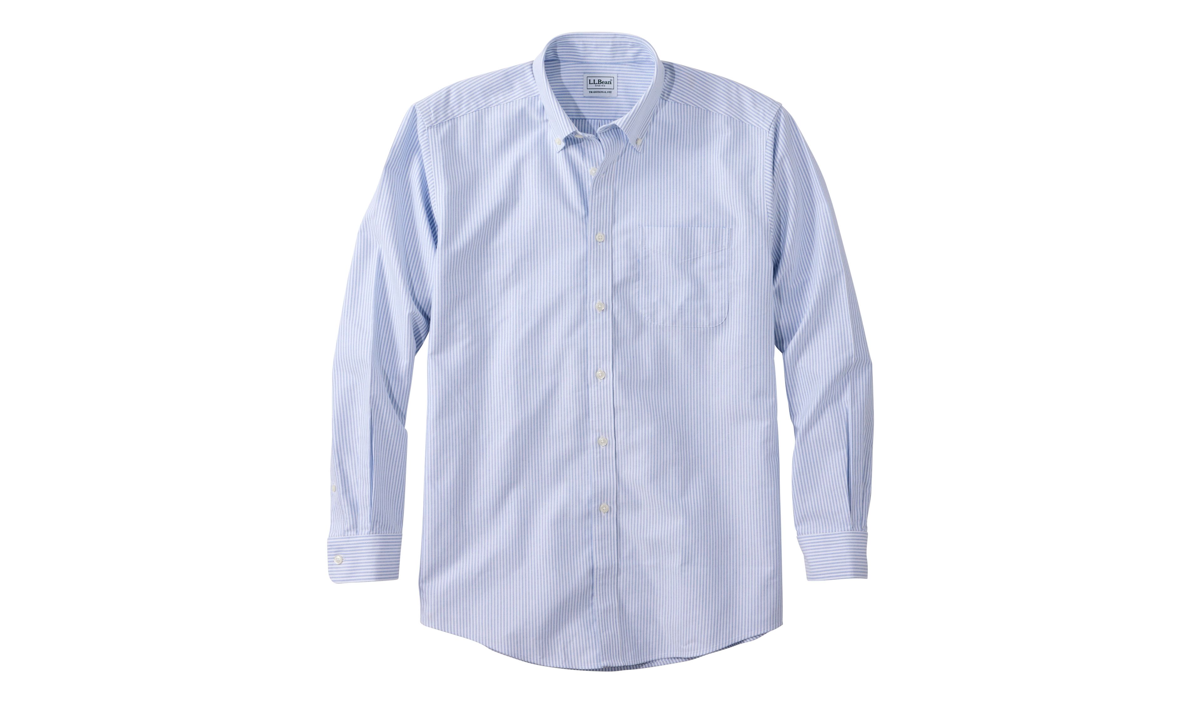 Men's Wrinkle-Free Classic Oxford Cloth Shirt, Traditional Fit University Stripe