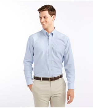 Men's Wrinkle-Free Classic Oxford Cloth Shirt, Traditional Fit University Stripe