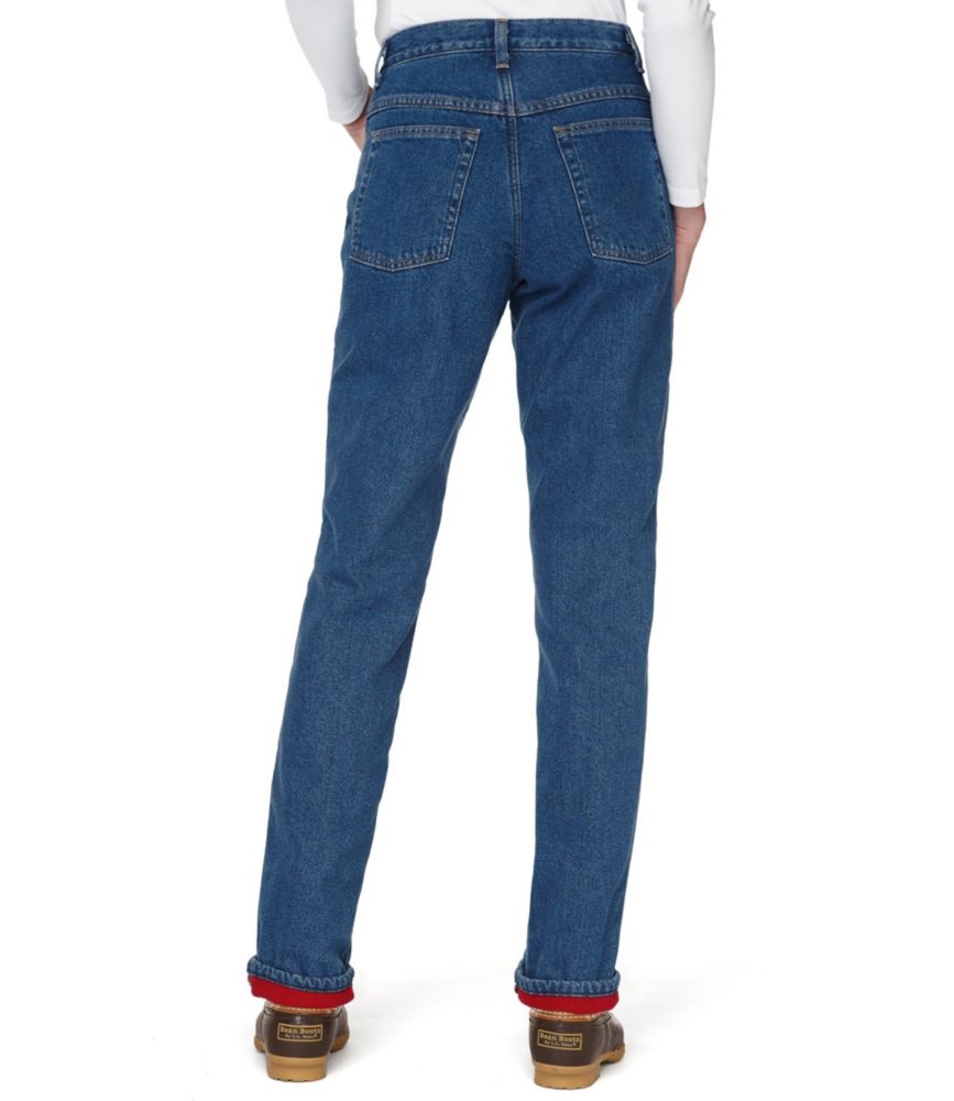 fleece lined blue jeans