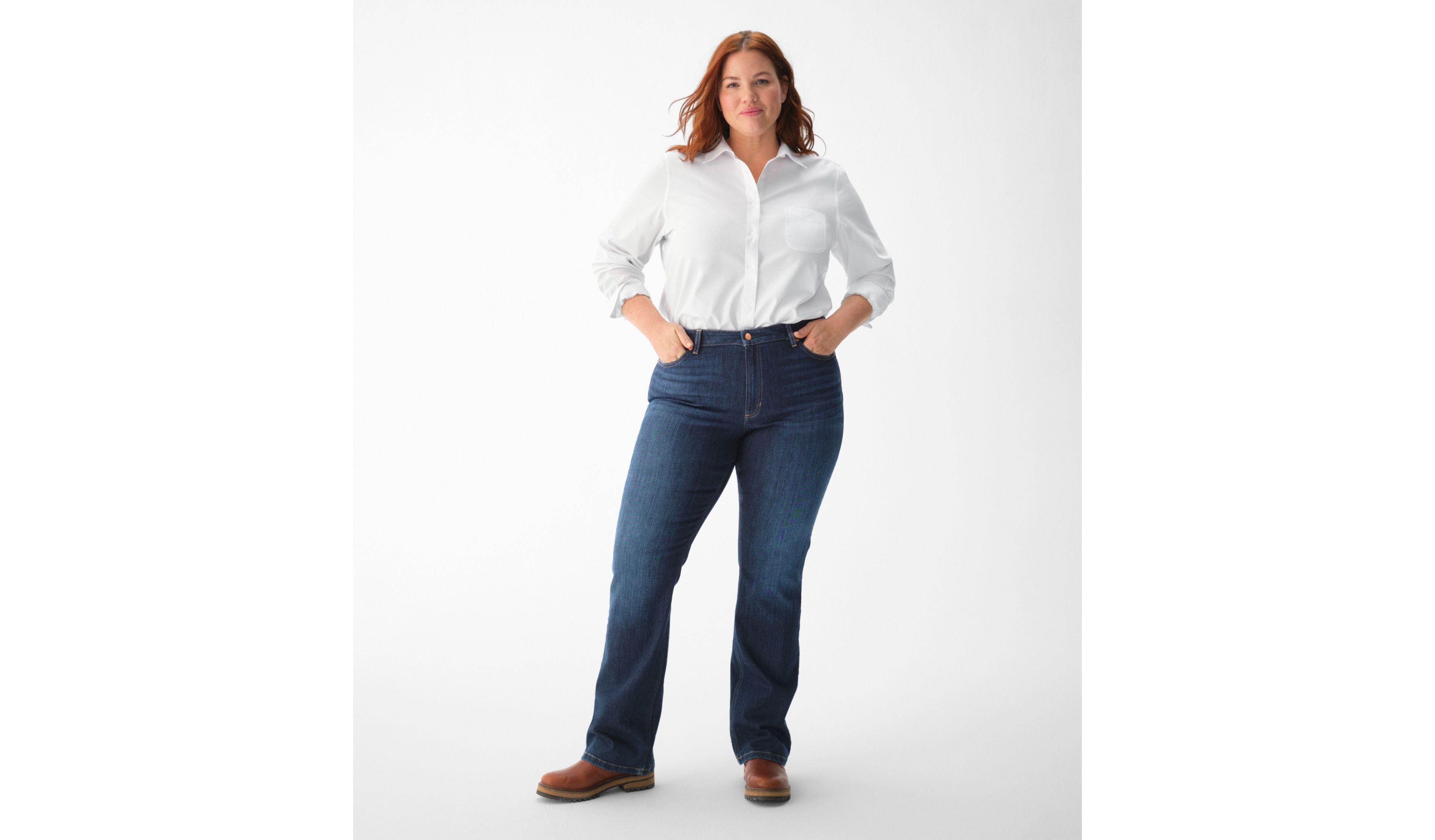 Women's Wrinkle-Free Pinpoint Oxford Shirt, Long-Sleeve Relaxed Fit
