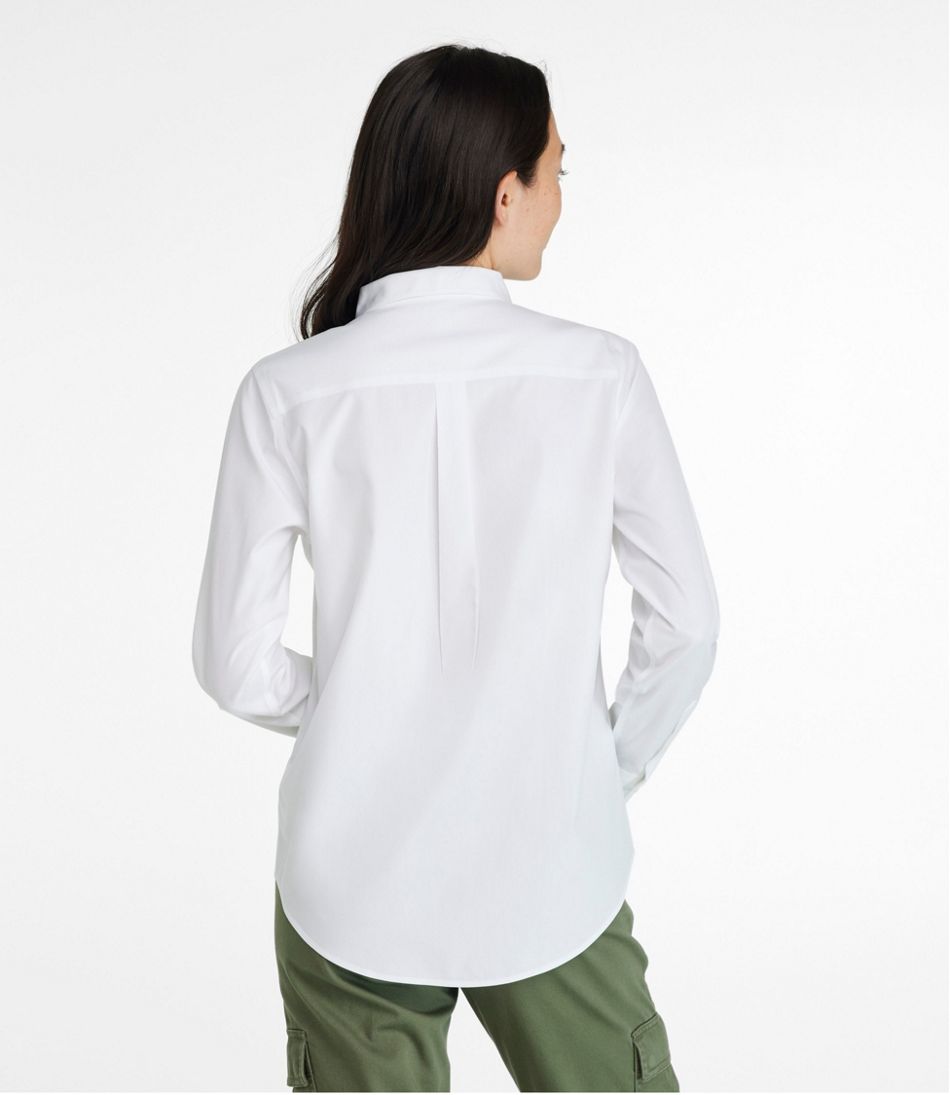 Women's Wrinkle-Free Pinpoint Oxford Shirt, Long-Sleeve Relaxed