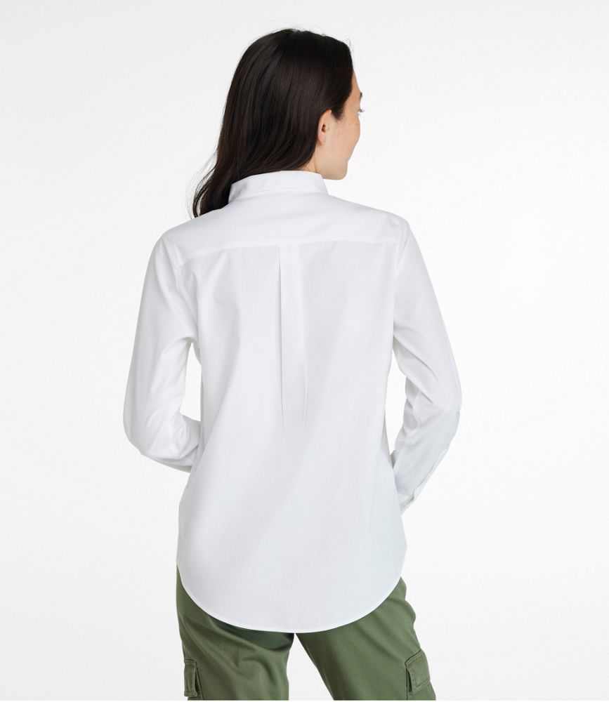 Women's Wrinkle-Free Pinpoint Oxford Shirt, Long-Sleeve Relaxed Fit