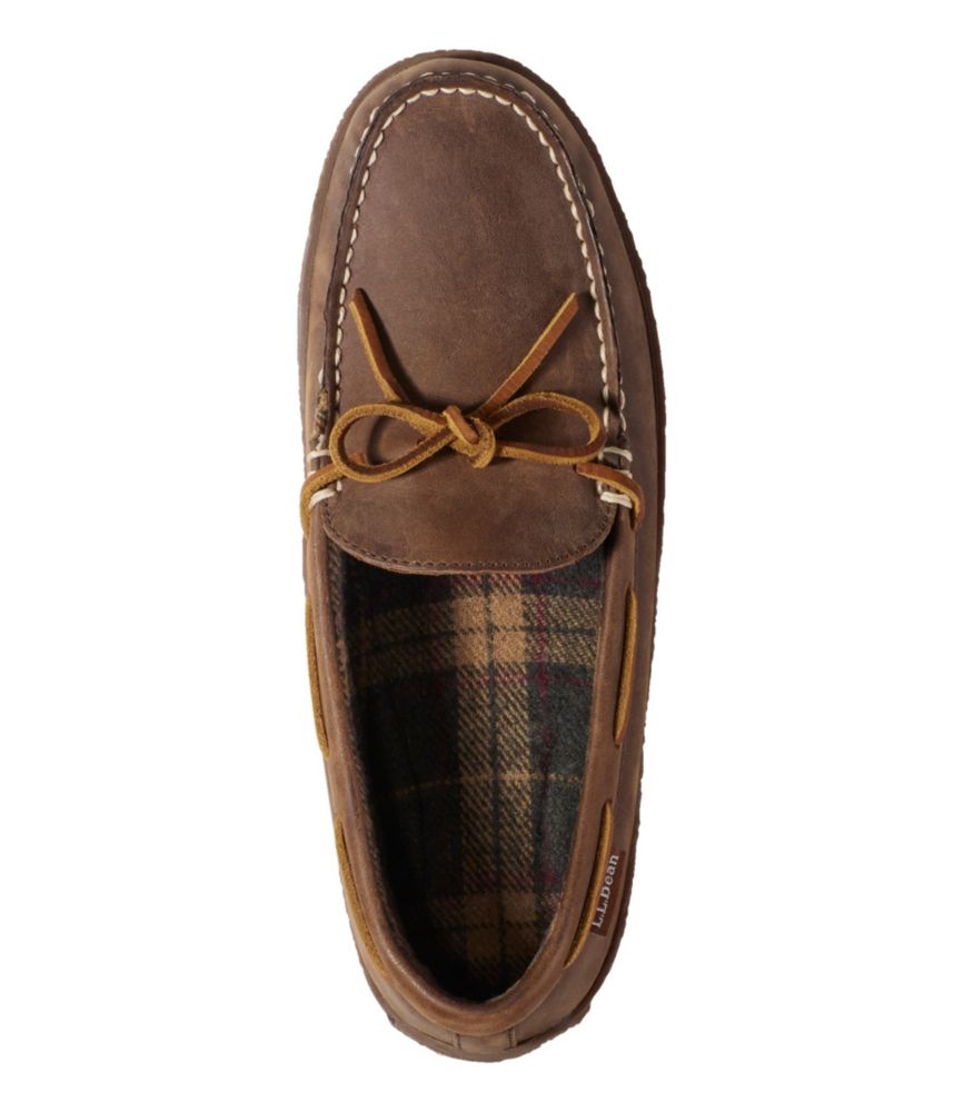 men's flannel lined moccasin slippers