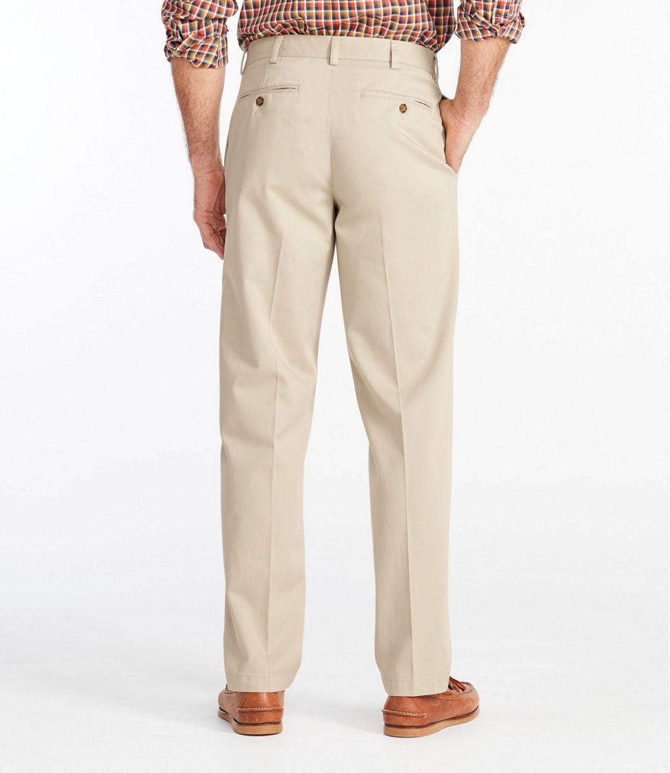 Men's Wrinkle-Free Double L Chinos, Classic Fit Plain Front