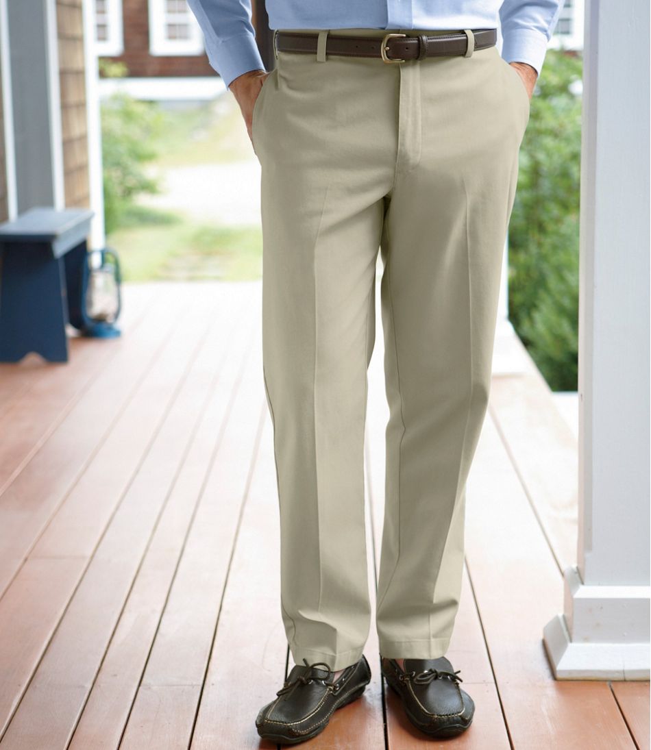 Men's Wrinkle-Free Double L Chinos, Natural Fit, Hidden Comfort, Plain  Front