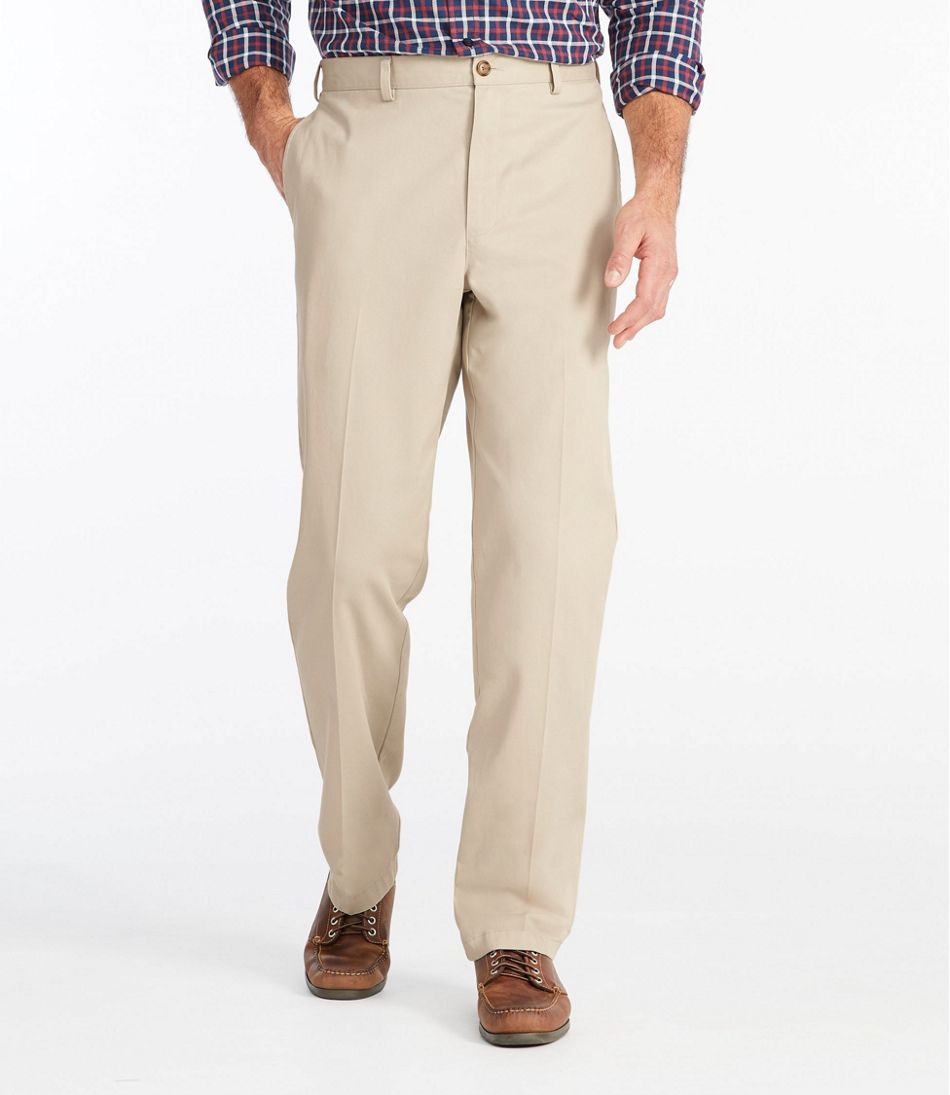 Men's Wrinkle-Free Double L® Chinos, Natural Fit Plain Front