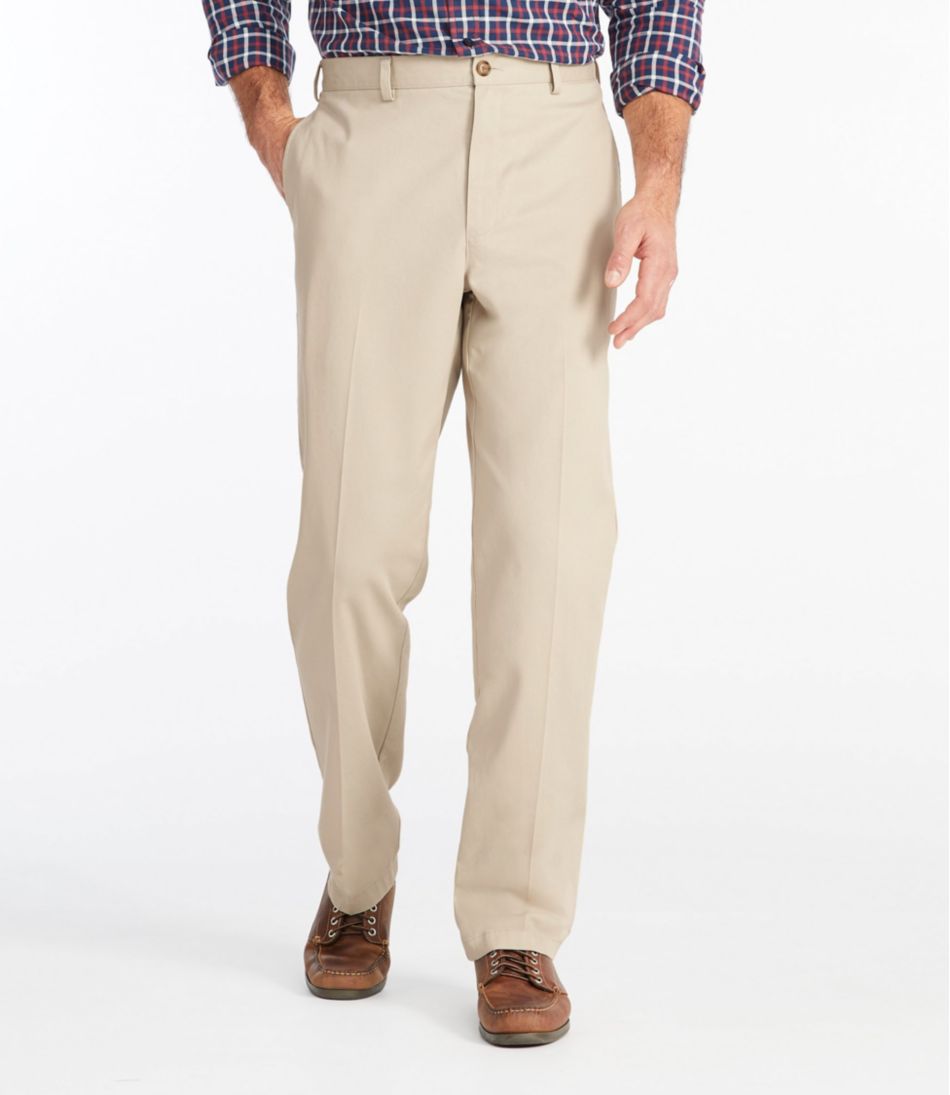 Men's Wrinkle-Free Double L® Chinos, Natural Fit, Plain Men's Wrinkle-Free Double L® Chinos, Natural Fit, Plain