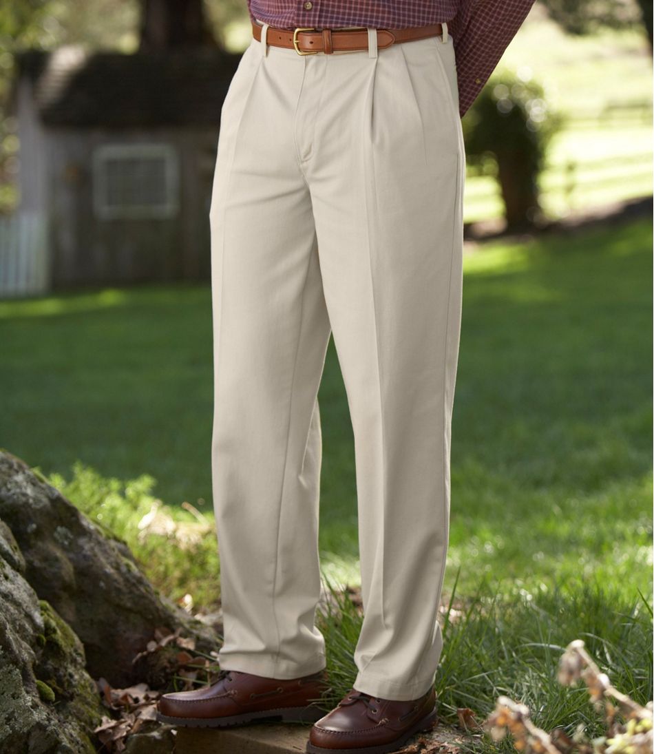 Men's Wrinkle-Free Double L Chinos, Classic Fit Pleated | Pants & Jeans ...