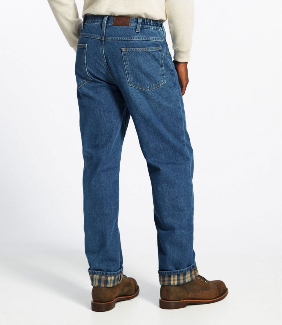 Men's Double L Jeans, Flannel-Lined Natural Fit Comfort Waist | Pants & Jeans at L.L.Bean
