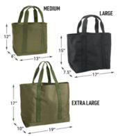 LL Bean Golf Digest Heavy Duty Green Canvas Zip Top Tote Bag