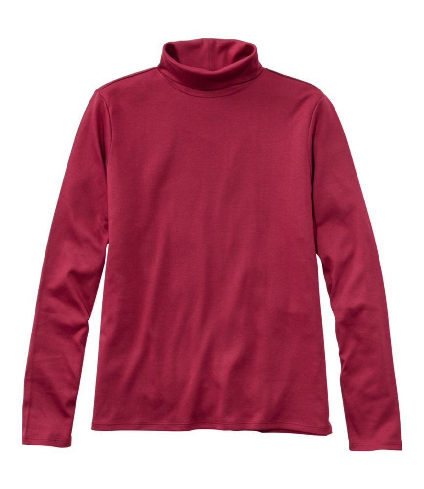 Women's Pima Cotton Turtleneck, Long-Sleeve, Bordeaux, small image number 1
