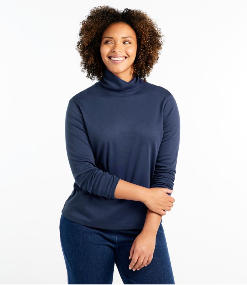 Women's Pima Cotton Turtleneck, Long-Sleeve