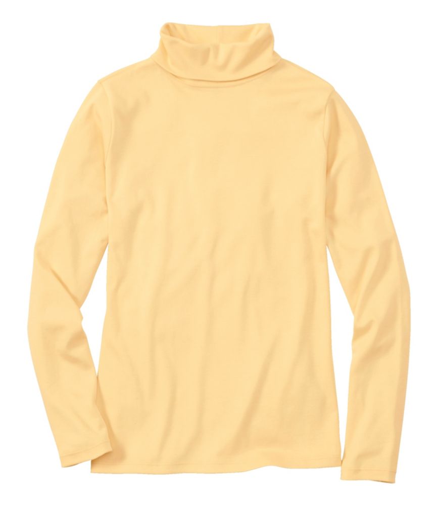 Women's Pima Cotton Turtleneck, Long-Sleeve, Butter, small image number 1