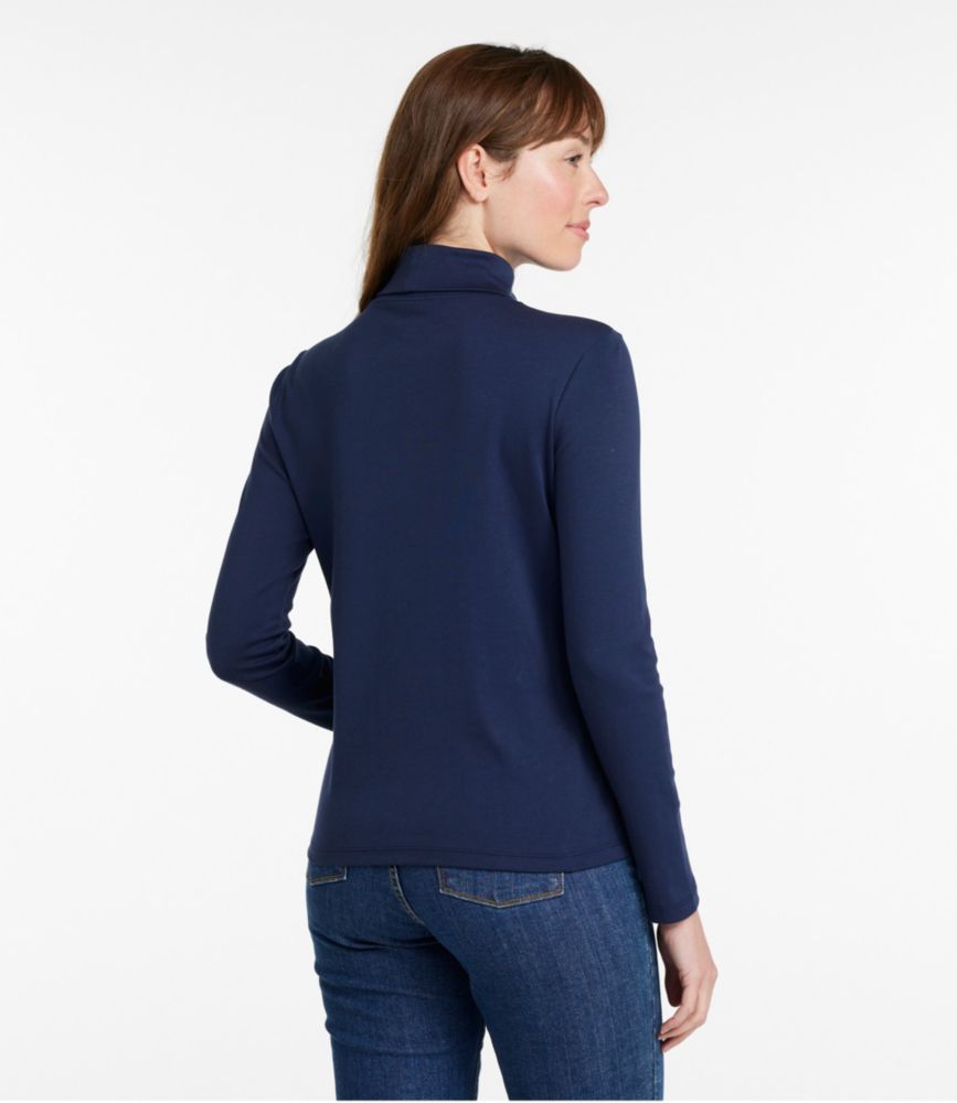 Women's Pima Cotton Turtleneck, Long-Sleeve, Butter, small image number 3