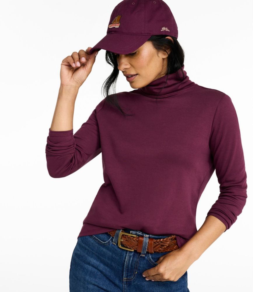 Women's Pima Cotton Turtleneck, Long-Sleeve