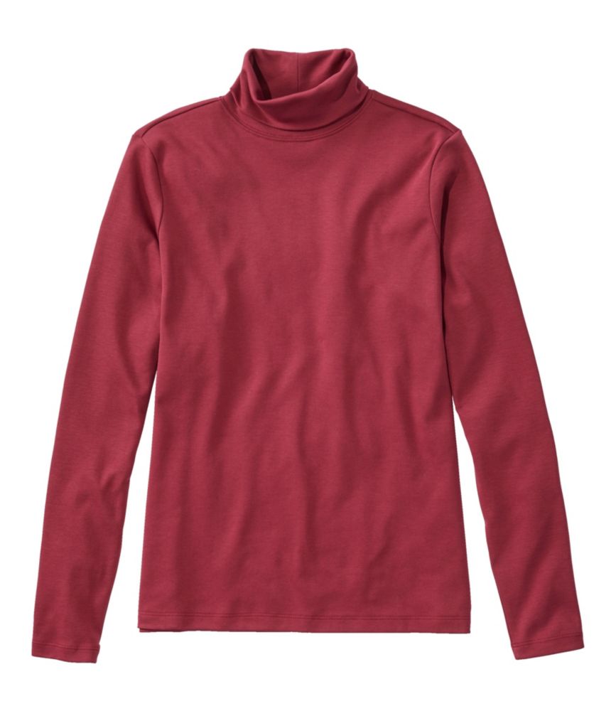 Women's Pima Cotton Turtleneck, Long-Sleeve, Bordeaux, small image number 1