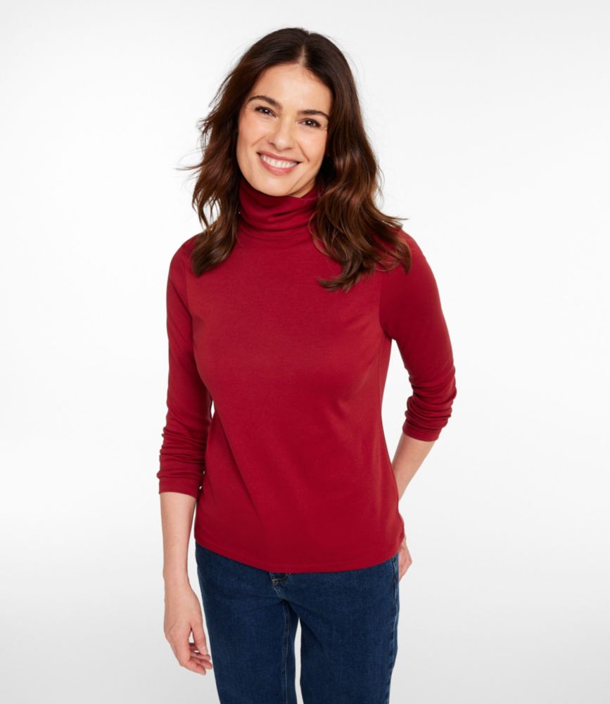 Women's Pima Cotton Turtleneck, Long-Sleeve
