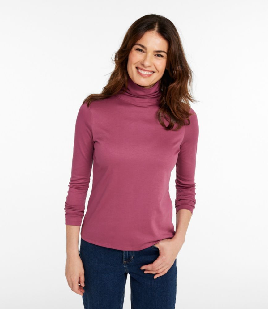 Women's Pima Cotton Turtleneck, Long-Sleeve