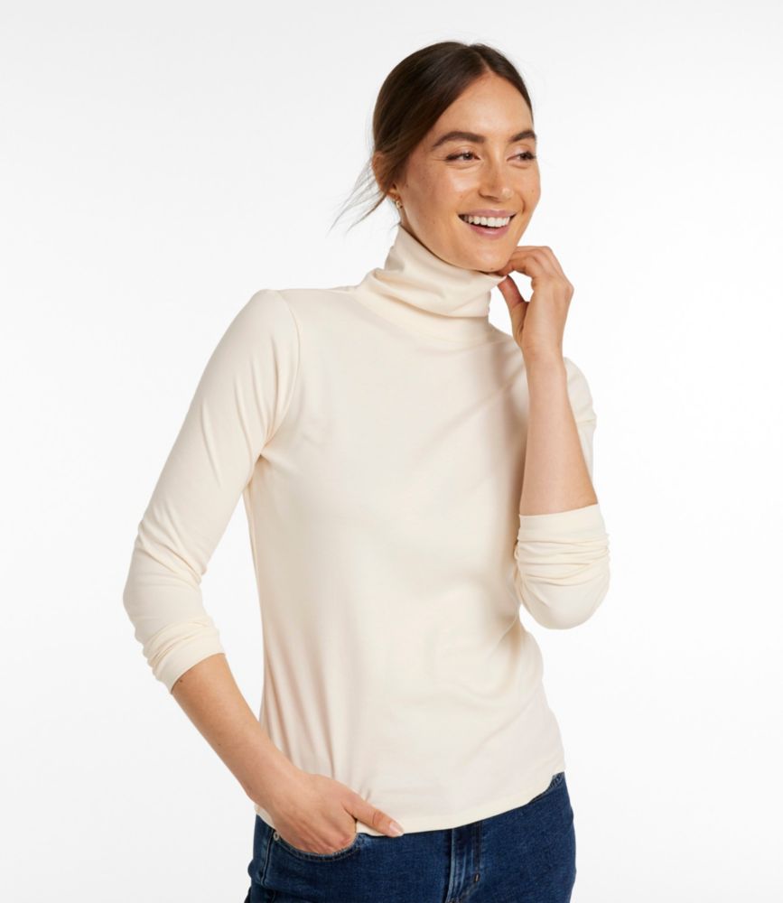Women's Pima Cotton Turtleneck, Long-Sleeve
