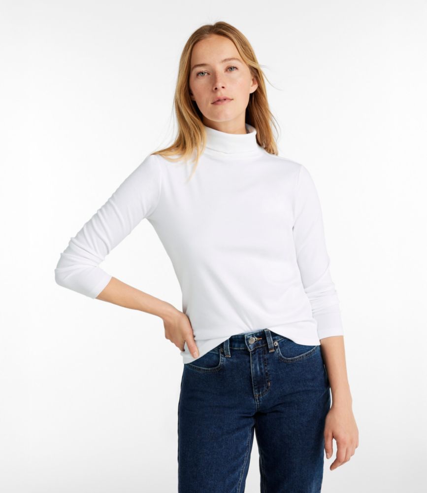 Women's Pima Cotton Turtleneck, Long-Sleeve