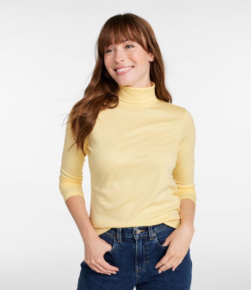 Women's Pima Cotton Turtleneck, Long-Sleeve