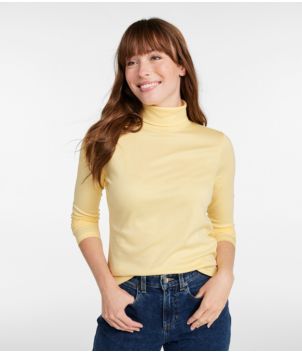 Women's Pima Cotton Turtleneck, Long-Sleeve