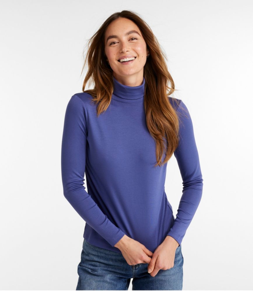 Women's Pima Cotton Turtleneck, Long-Sleeve