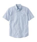 Men's Wrinkle-Free Classic Oxford Cloth Shirt, Traditional Fit Short-Sleeve University Stripe