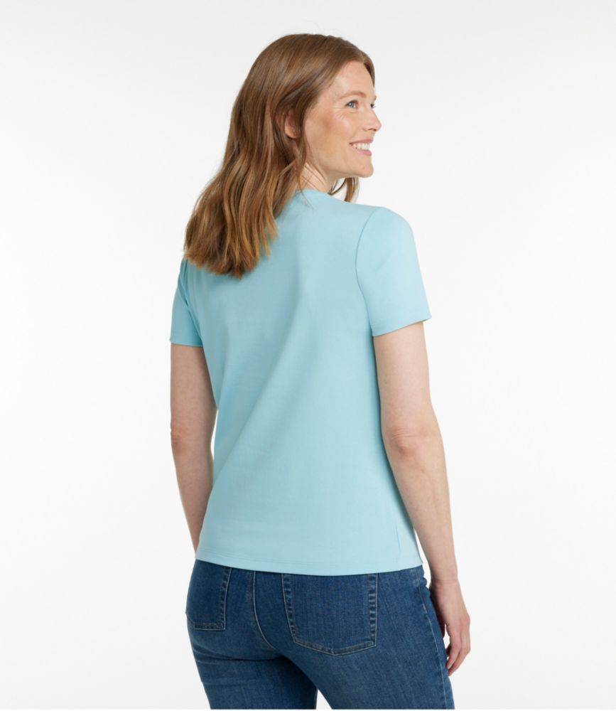 Women's L.L.Bean Tee, Short-Sleeve Crewneck, Alpine Blue, small image number 3