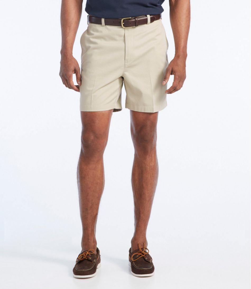 Men's Wrinkle-Free Double L Chino Shorts, Natural Fit Plain Front 6 ...