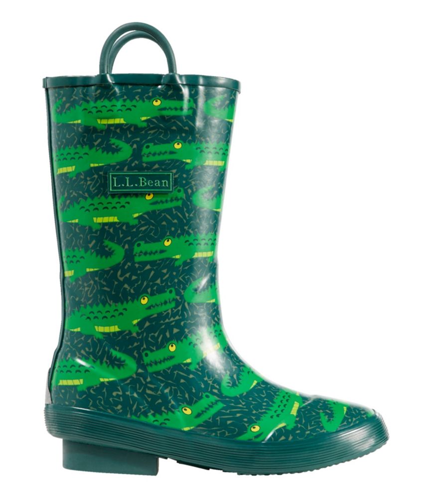 Kids' Puddle Stompers Rain Boots, Print, Darkest Green Gator, small image number 1