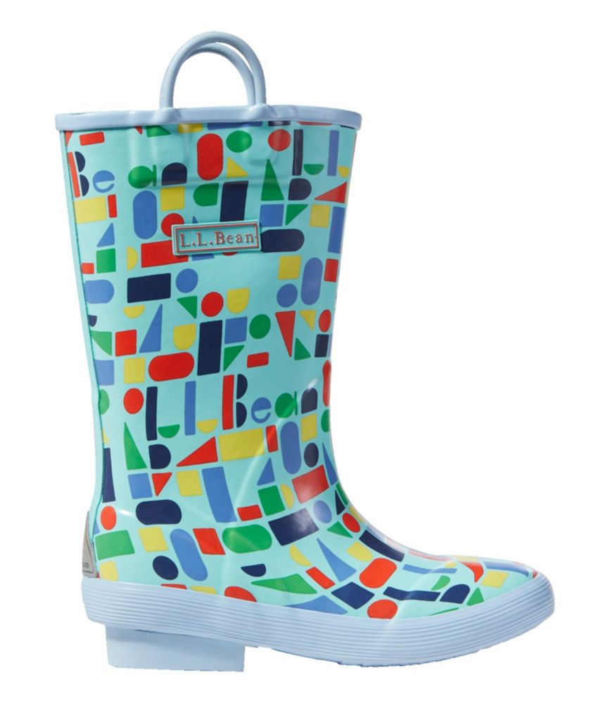 Kids' Puddle Stompers Rain Boots, Print, Teal Aqua Shapes, small image number 1