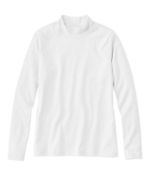 Women's Pima Cotton Tee, Long-Sleeve Mockneck